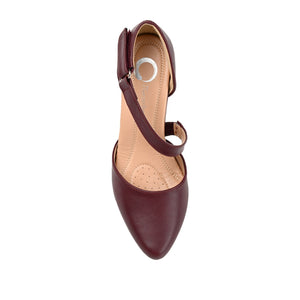 TILLIS D'ORSAY PUMP HEELS IN VEGAN LEATHER - Wine