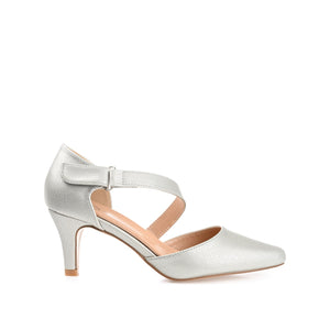 TILLIS D'ORSAY PUMP HEELS IN VEGAN LEATHER - Silver PU