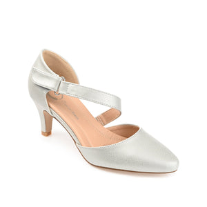 TILLIS D'ORSAY PUMP HEELS IN VEGAN LEATHER - Silver PU