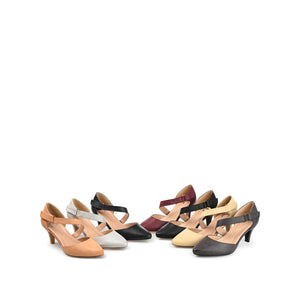 TILLIS D'ORSAY PUMP HEELS IN VEGAN LEATHER - Nude