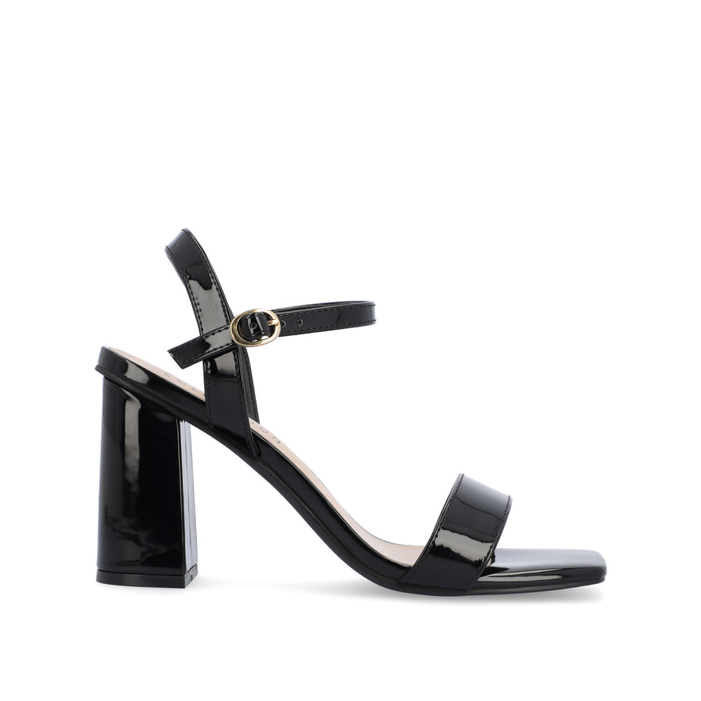 TIVONA STRAPPY BLOCK HEELS IN FAUX LEATHER