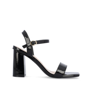 TIVONA STRAPPY BLOCK HEELS IN VEGAN LEATHER - Black