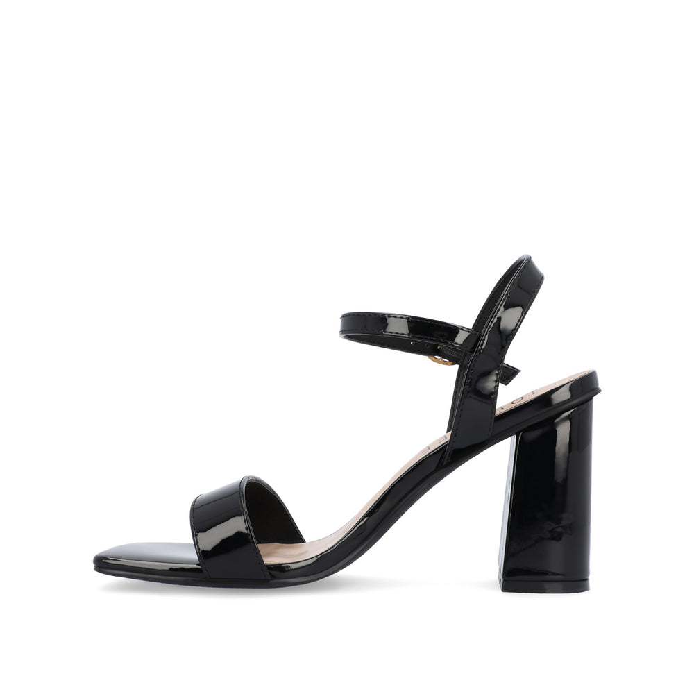 TIVONA STRAPPY BLOCK HEELS IN FAUX LEATHER