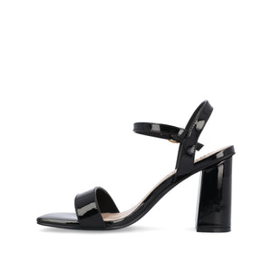 TIVONA VEGAN LEATHER STRAPPY HEELS IN WIDE - Black