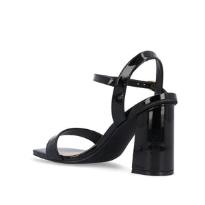 TIVONA STRAPPY BLOCK HEELS IN VEGAN LEATHER - Black