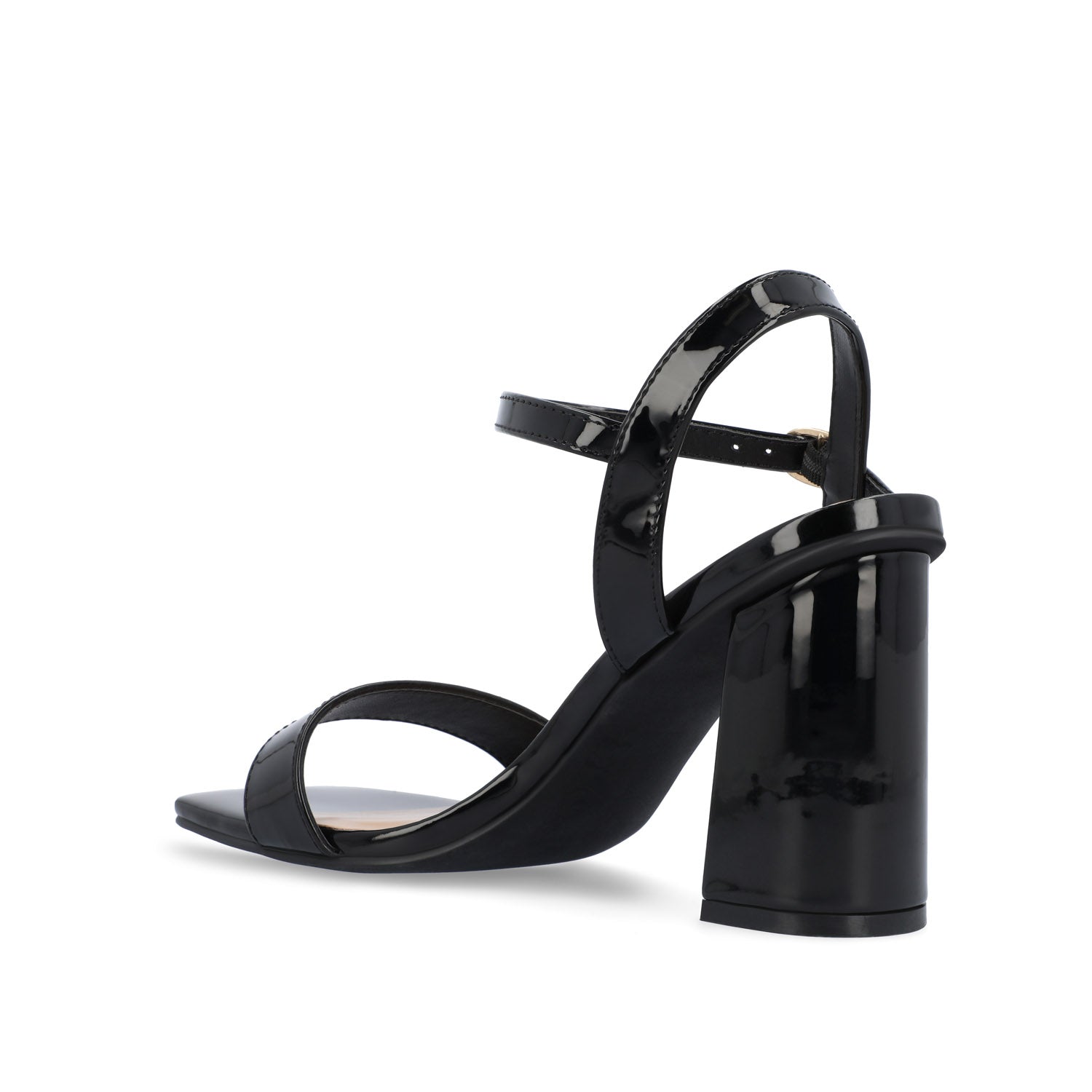 TIVONA VEGAN LEATHER STRAPPY HEELS IN WIDE - Black