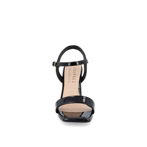 TIVONA VEGAN LEATHER STRAPPY HEELS IN WIDE - Black