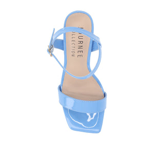 TIVONA VEGAN LEATHER STRAPPY HEELS IN WIDE - Blue