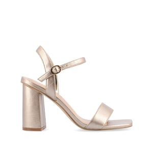 TIVONA STRAPPY BLOCK HEELS IN STATEMENT - Gold PU