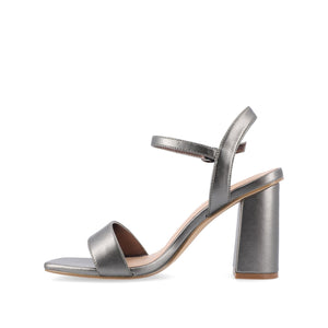 TIVONA VEGAN LEATHER STRAPPY HEELS IN WIDE - Pewter PU