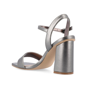 TIVONA VEGAN LEATHER STRAPPY HEELS IN WIDE - Pewter PU