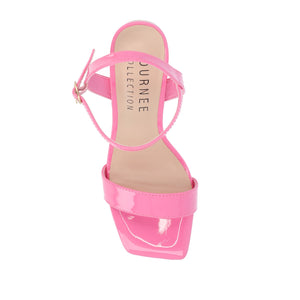 TIVONA STATMENT STRAPPY BLOCK HEELS IN WIDE - Pink