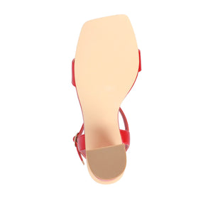 TIVONA STATMENT STRAPPY BLOCK HEELS IN WIDE - Red