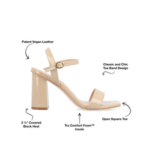 TIVONA STATMENT STRAPPY BLOCK HEELS IN WIDE - Tan