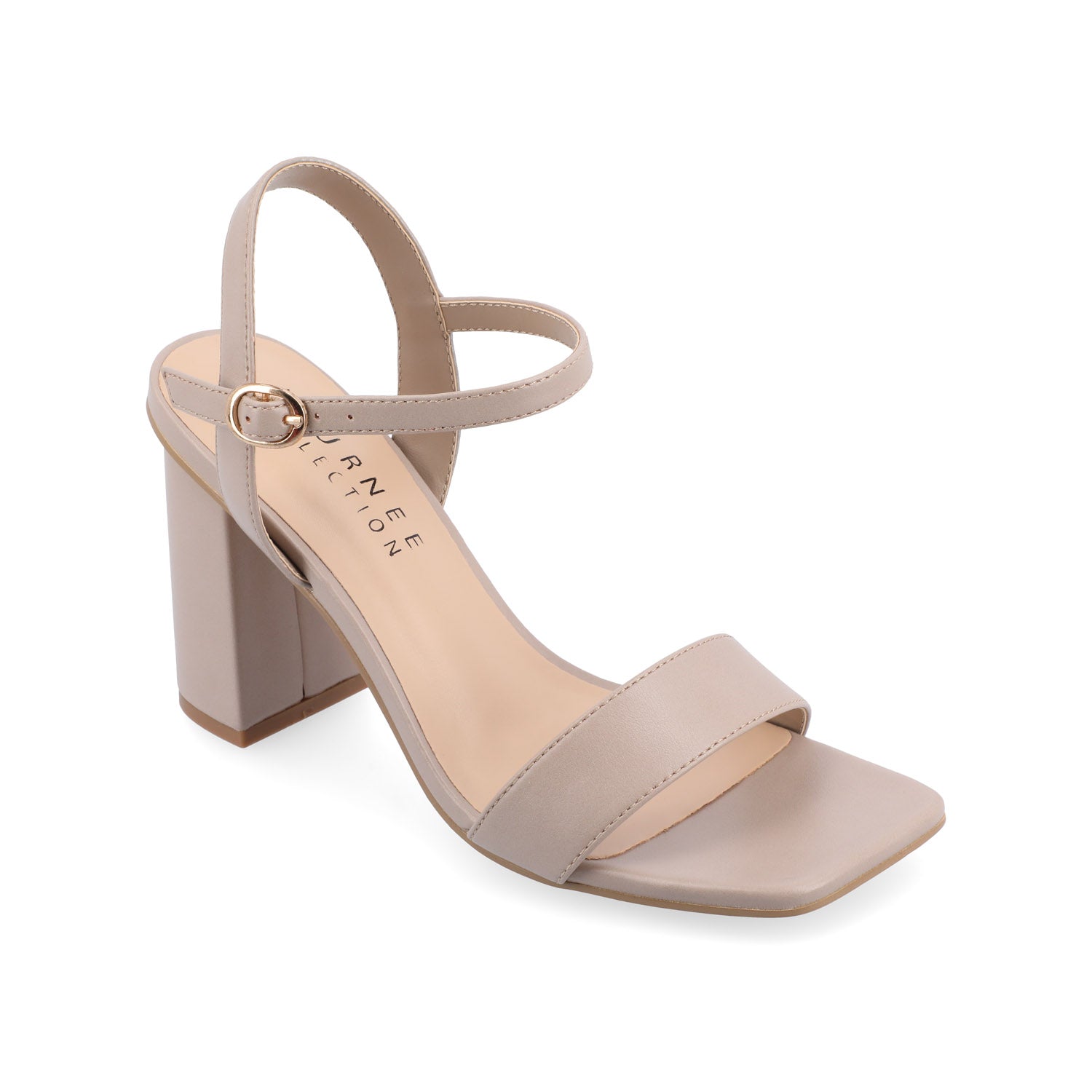 TIVONA STATMENT STRAPPY BLOCK HEELS IN WIDE - Taupe