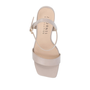 TIVONA STATMENT STRAPPY BLOCK HEELS IN WIDE - Taupe