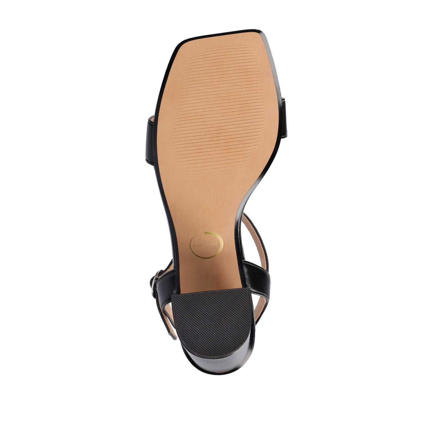 TIVONA STATMENT STRAPPY BLOCK HEELS IN WIDE - Black PU