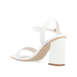TIVONA STRAPPY BLOCK HEELS IN VEGAN LEATHER - White