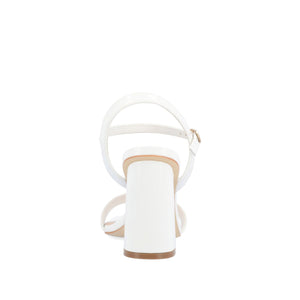 TIVONA VEGAN LEATHER STRAPPY HEELS IN WIDE - White