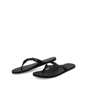 TOMI BRAIDED FLIP FLOP SANDAL - Black