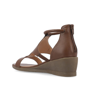TRAYLE WEDGE GLADIATOR SANDALS IN WIDE - Brown PU