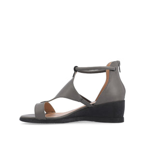TRAYLE WEDGE GLADIATOR SANDALS IN WIDE - Grey PU