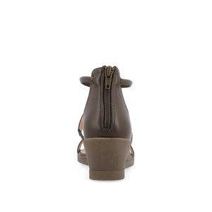 TRAYLE WEDGE GLADIATOR SANDALS IN WIDE - Green PU