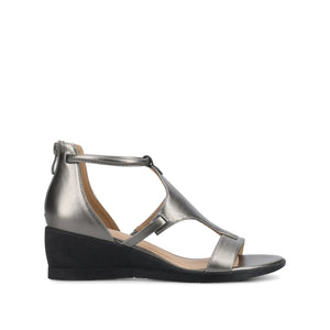 TRAYLE GLADIATOR SANDALS IN VEGAN LEATHER - Pewter