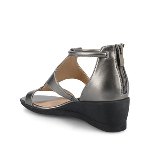 TRAYLE GLADIATOR SANDALS IN VEGAN LEATHER - Pewter