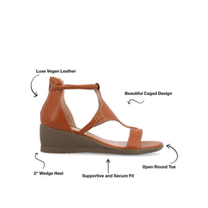 TRAYLE WEDGE GLADIATOR SANDALS IN WIDE - Tan PU