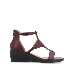 TRAYLE GLADIATOR SANDALS IN VEGAN LEATHER - Wine PU