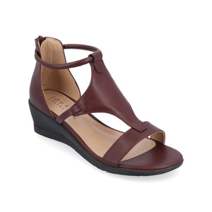 TRAYLE WEDGE GLADIATOR SANDALS IN WIDE - Wine PU