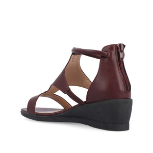 TRAYLE WEDGE GLADIATOR SANDALS IN WIDE - Wine PU