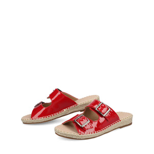 TRESAH ESPADRILLE SANDALS - Red Patent