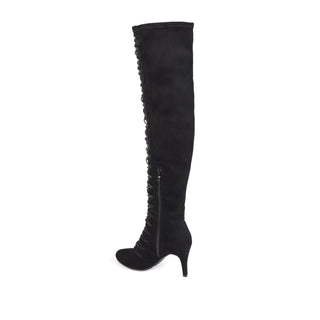 TRILL THIGH HIGH BOOTS IN FAUX SUEDE