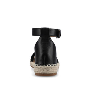 TRISTEEN ESPADRILLE SANDALS IN FABRIC - Black/Beading