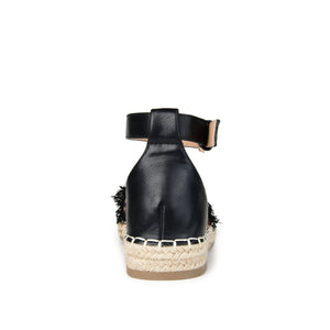 TRISTEEN ESPADRILLE SANDALS IN FABRIC - Black