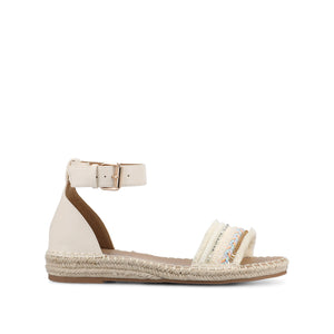 TRISTEEN ESPADRILLE SANDALS IN FABRIC - Bone/Beading