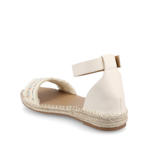 TRISTEEN ESPADRILLE SANDALS IN FABRIC - Bone/Beading