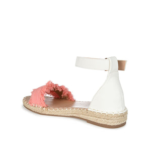 TRISTEEN ESPADRILLE SANDALS IN FABRIC - Coral