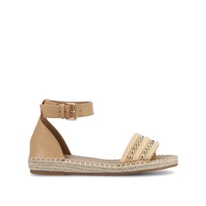 TRISTEEN ESPADRILLE SANDALS IN FABRIC - Tan/Beading