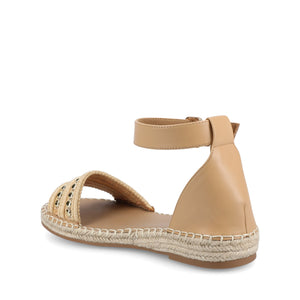 TRISTEEN ESPADRILLE SANDALS IN FABRIC - Tan/Beading