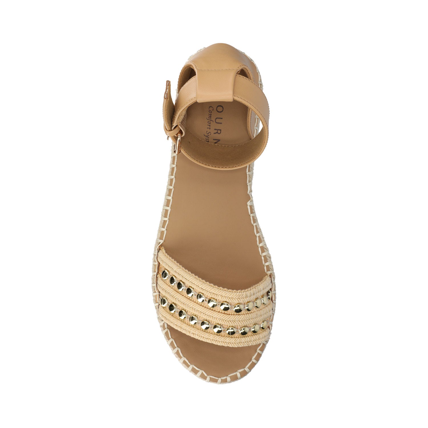 TRISTEEN ESPADRILLE SANDALS IN FABRIC - Tan/Beading
