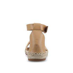 TRISTEEN ESPADRILLE SANDALS IN FABRIC - Tan/Beading