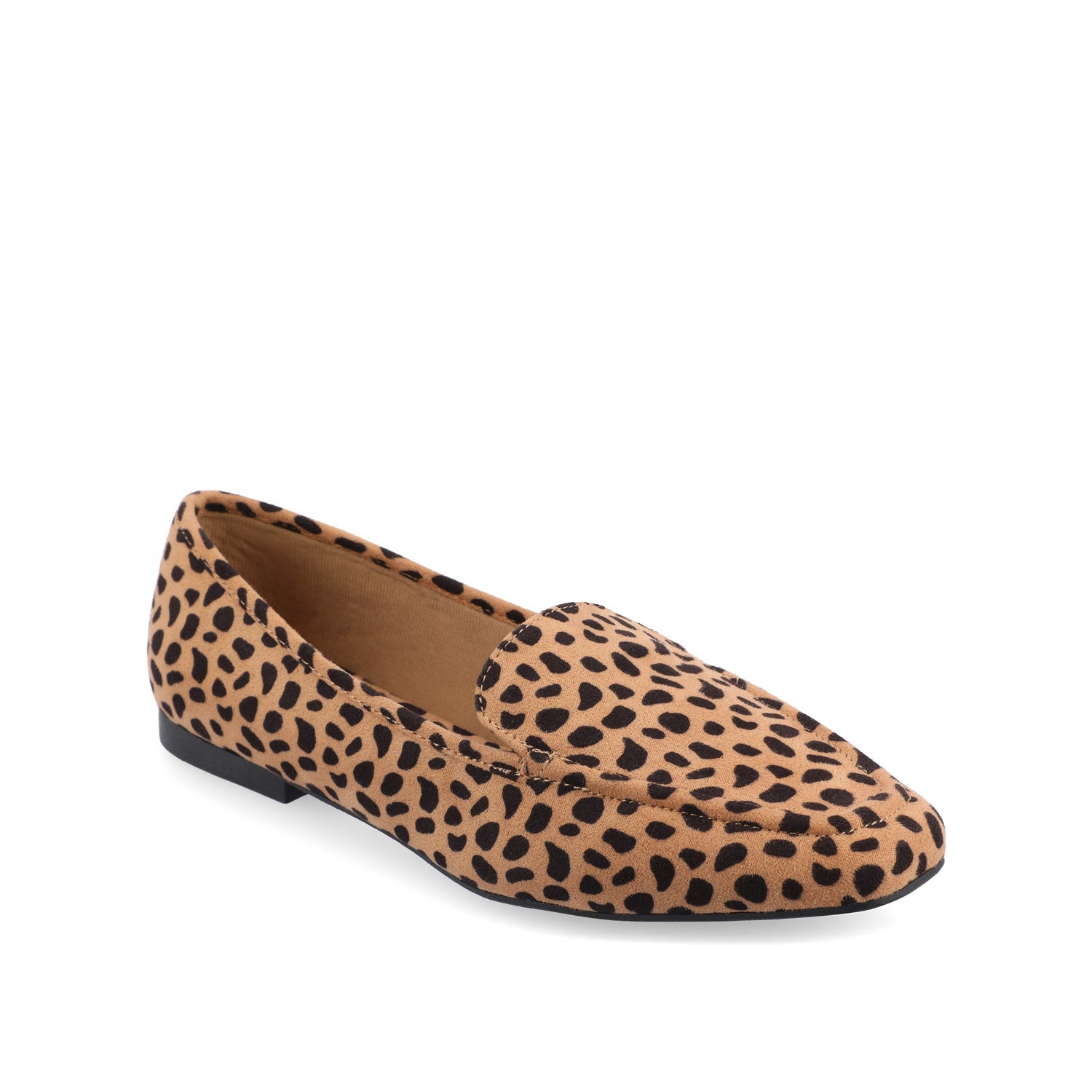 TULLIE FAUX SUEDE SLIP-ON LOAFER FLATS IN WIDE - Cheetah Faux Suede