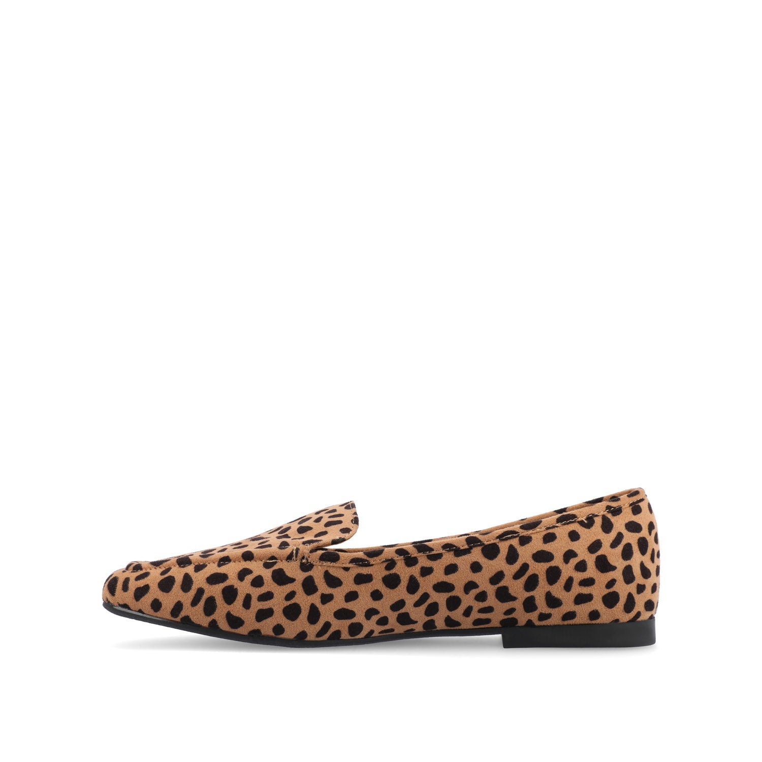 TULLIE SLIP-ON LOAFER FLATS IN FAUX SUEDE - Cheetah Faux Suede