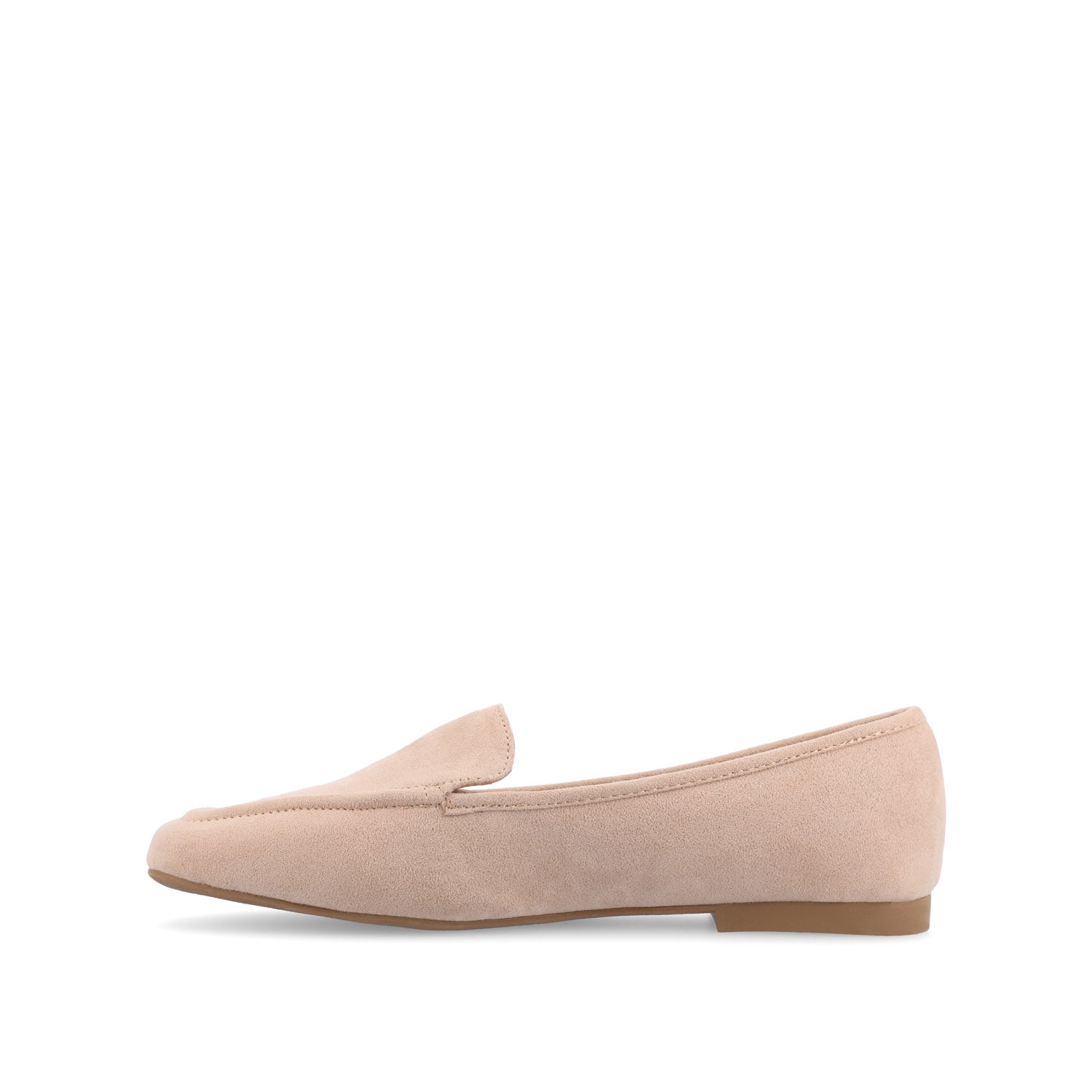 TULLIE SLIP-ON LOAFER FLATS IN FAUX SUEDE - Beige