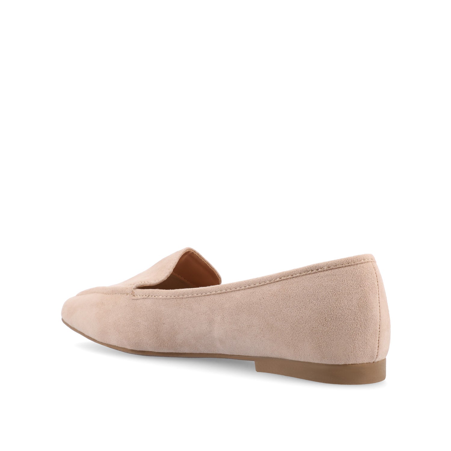 TULLIE SLIP-ON LOAFER FLATS IN FAUX SUEDE - Beige