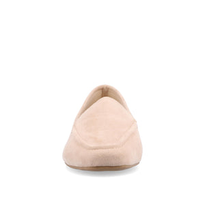 TULLIE SLIP-ON LOAFER FLATS IN FAUX SUEDE - Beige