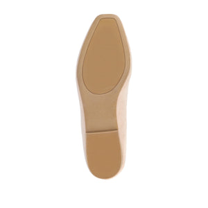 TULLIE FAUX SUEDE SLIP-ON LOAFER FLATS IN WIDE - Beige